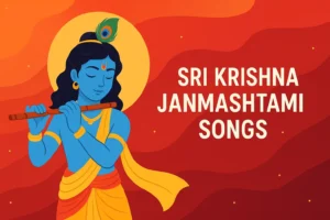 Digital illustration of Lord Krishna playing the flute, symbolizing Sri Krishna Janmashtami celebrations.