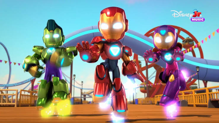 Iron Man and His Awesome Friends theme song, Totally Awesome song, Mark Hoppus Iron Man, Marvel kids theme, Disney Jr Iron Man song